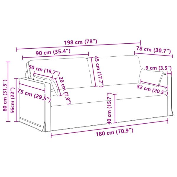 Комплект дивани 2 pcs Тъмен сив 198 x 78 x 80 см текстил