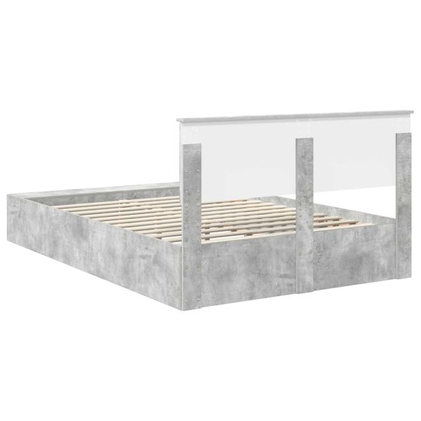 Рамка за легло Циментено сиво 160 x 200 cm Инженерно дърво