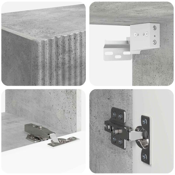 Комплект за стена на телевизор 4 pcs Циментено сиво