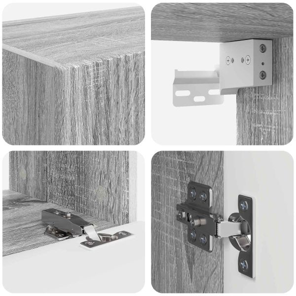 Комплект за стена на телевизор 4 pcs Сив Сонома Инженерно дърво