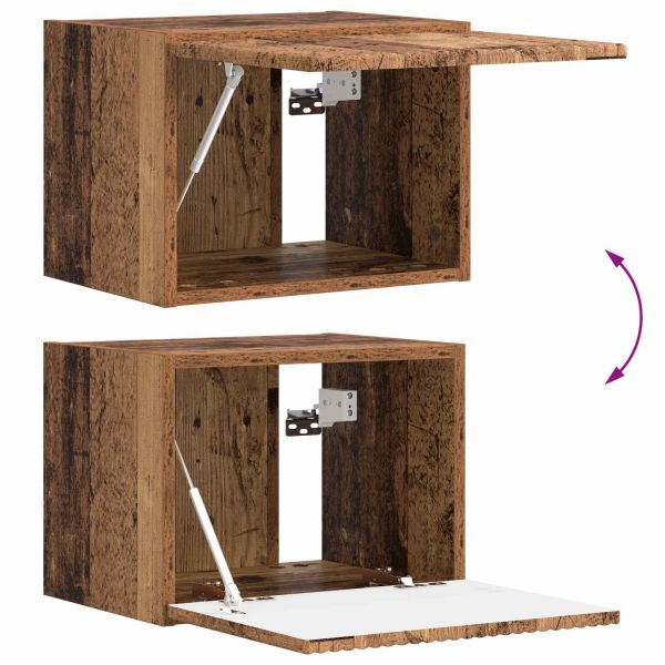 Комплект за стена на телевизор 4 pcs Старо дърво