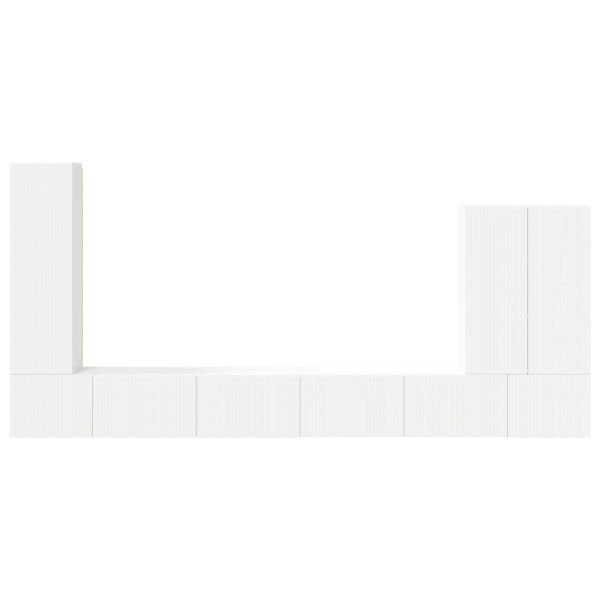 Комплект за стена на телевизор Монтиране на стена 6 pcs Бяло