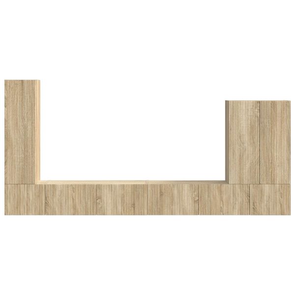 Комплект за стена на телевизор 6 pcs Сонома дъб