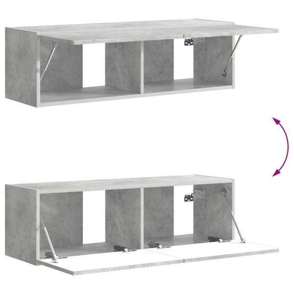 Комплект за стена на телевизор 6 pcs Циментено сиво