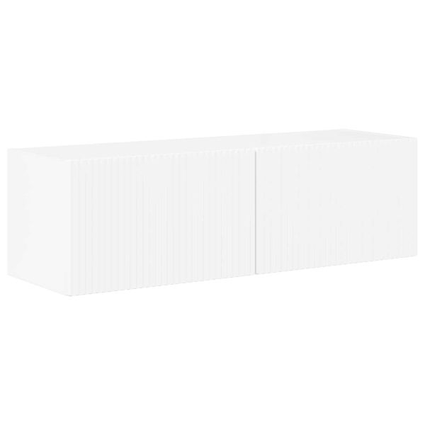 Комплект за стена на телевизор 6 pcs Лъскаво бяло