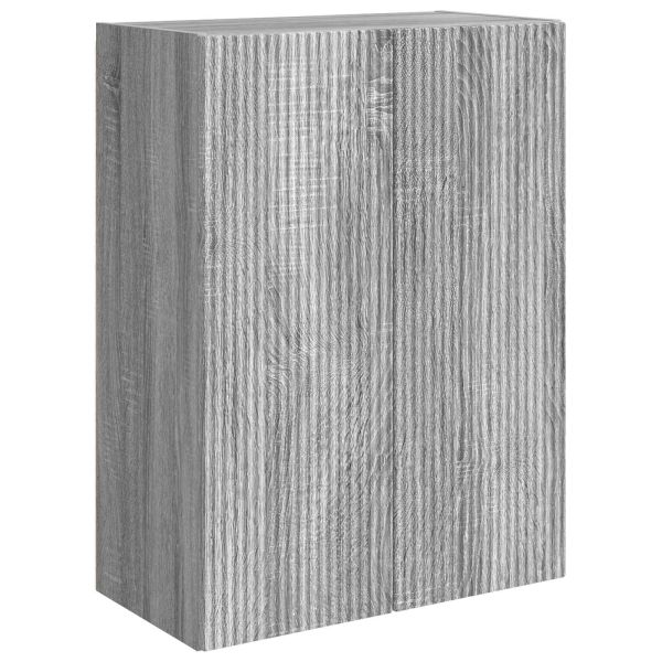 Комплект за стена на телевизор 6 pcs Сив Сонома