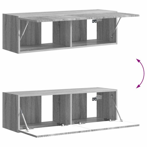 Комплект за стена на телевизор 6 pcs Сив Сонома