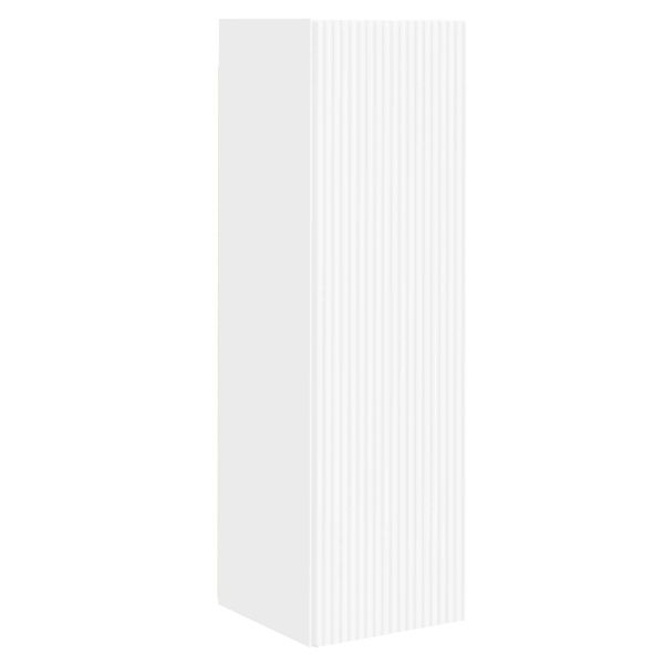 Комплект ТВ шкаф Монтиране на стена 4 pcs Бяло Инженерно дърво