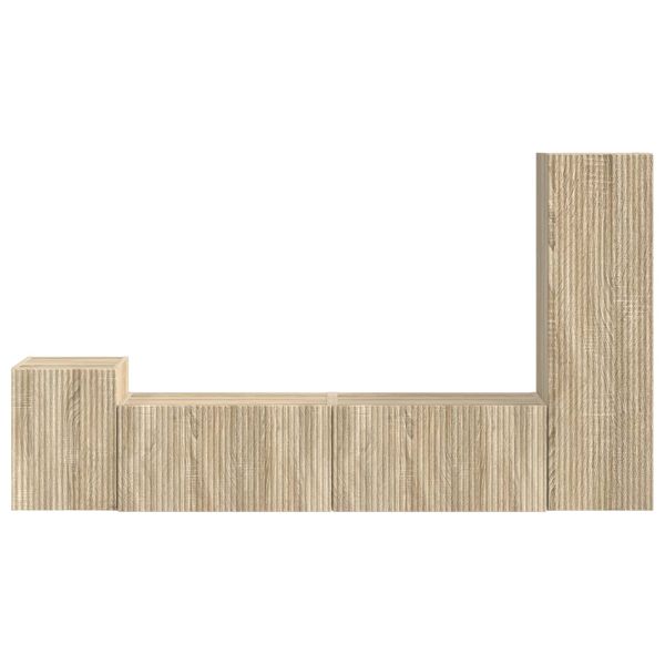 Комплект ТВ шкаф 4 pcs Сонома дъб Инженерно дърво