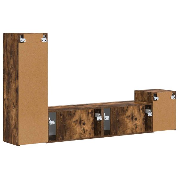 Комплект ТВ шкаф 4 pcs Димян дъб Инженерно дърво