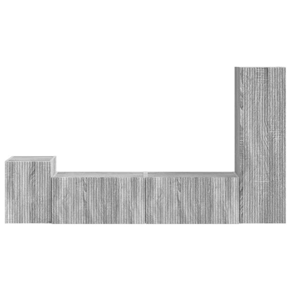 Комплект ТВ шкаф 4 pcs Сив Сонома Инженерно дърво