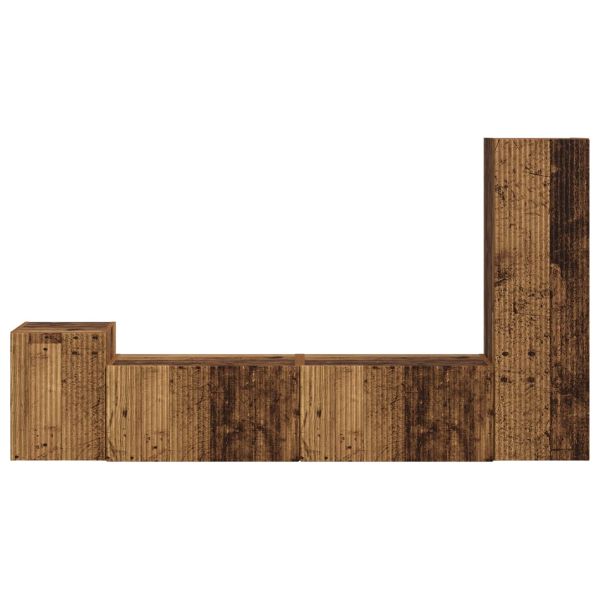 Комплект ТВ шкаф 4 pcs Старо дърво Инженерно дърво