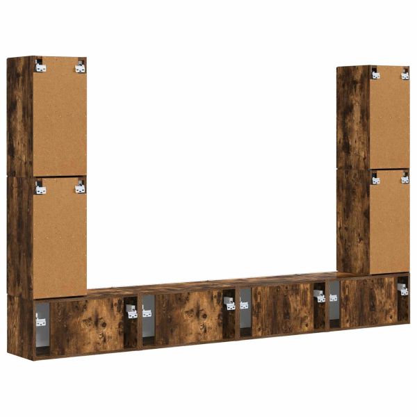 Комплект ТВ шкаф 8 pcs Димян дъб Инженерно дърво