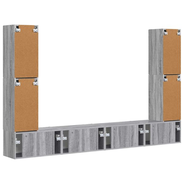 Комплект ТВ шкаф 8 pcs Сив Сонома Инженерно дърво