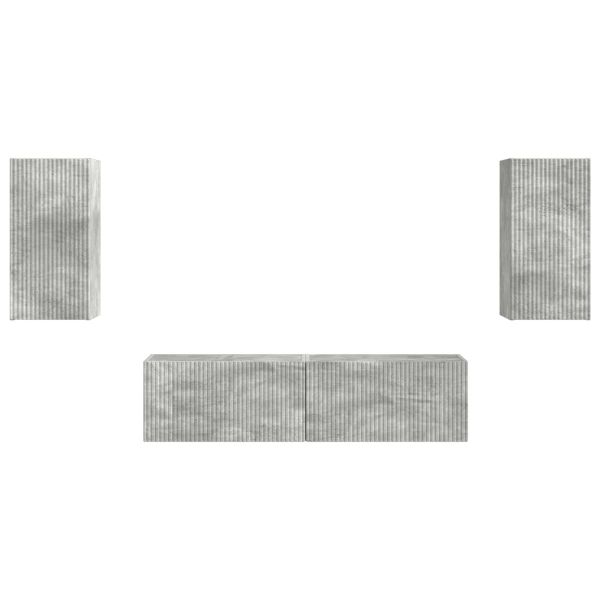 Комплект ТВ шкаф 4 pcs Циментено сиво Инженерно дърво
