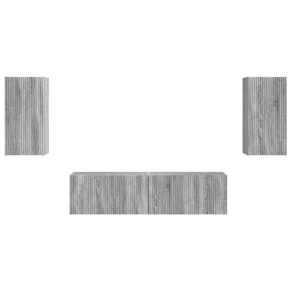 Комплект ТВ шкаф 4 pcs Сив Сонома Инженерно дърво