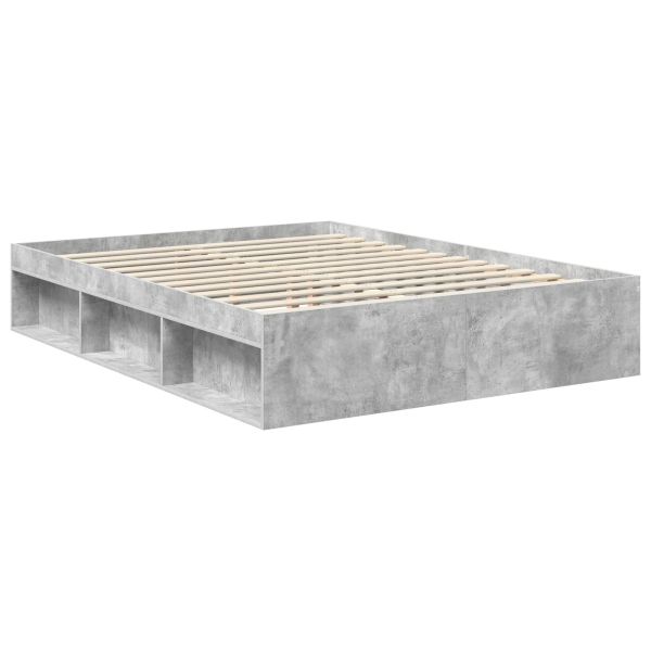 Рамка за легло Бетоново сиво 150 x 200 cm Солидно борово дърво