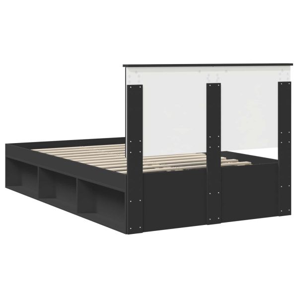 Рамка за легло Черно 120 x 200 cm Солидно борово дърво