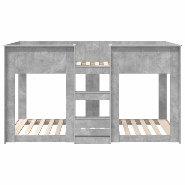 Двуетажно легло за деца Циментено сиво 75 x 190 cm