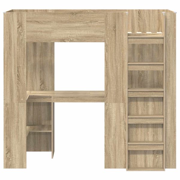 Рамка за двуетажно легло с бюро Сонома дъб 75 x 190 cm