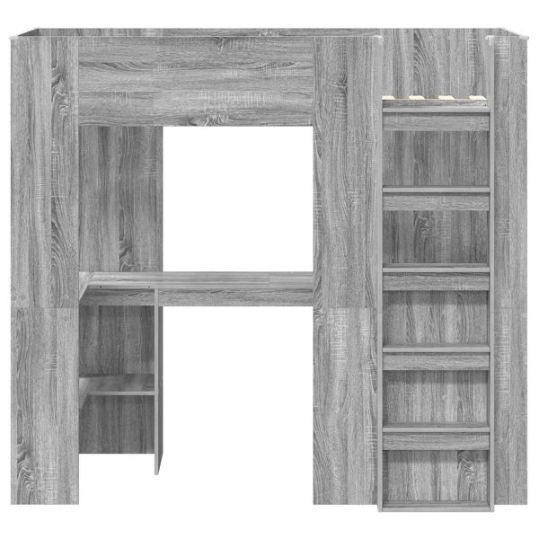 Рамка за двуетажно легло с бюро Сив Сонома 75 x 190 cm