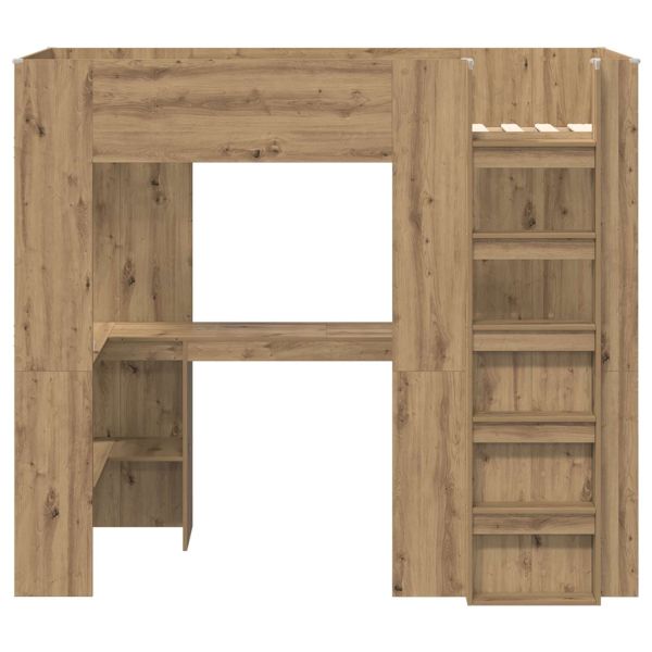 Рамка за двуетажно легло с бюро Дъб 90 x 200 cm Инженерно дърво