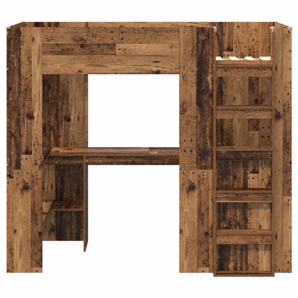 Рамка за двуетажно легло с бюро Старо дърво 100 x 200 cm