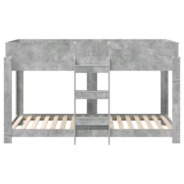 Двуетажно легло за деца Циментено сиво 90 x 190 cm