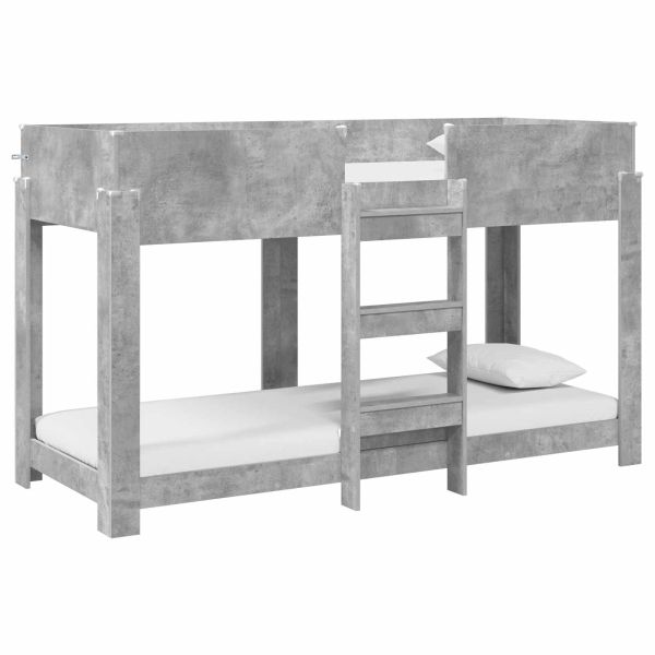 Двуетажно легло за деца Циментено сиво 75 x 190 cm
