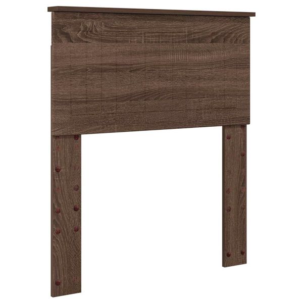 Легло с място за съхранение с таблото Кафяв дъб 75 x 190 cm