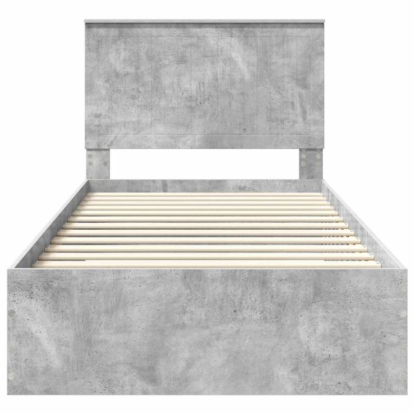 Рамка за легло Циментено сиво 100 x 200 cm Инженерно дърво