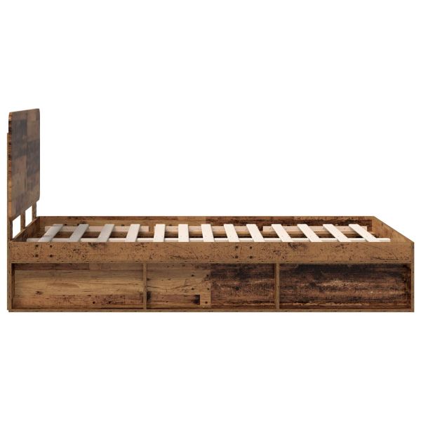 Рамка за легло Старо дърво 120 x 200 cm Солидно борово дърво