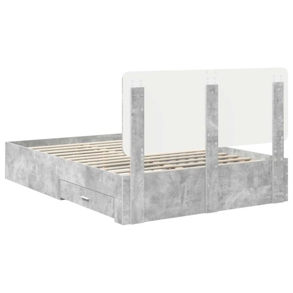 Рамка за легло Циментено сиво 140 x 190 cm Инженерно дърво