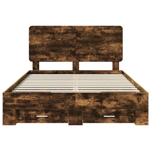 Рамка за легло с таблото Димян дъб 140 x 190 cm Инженерно дърво