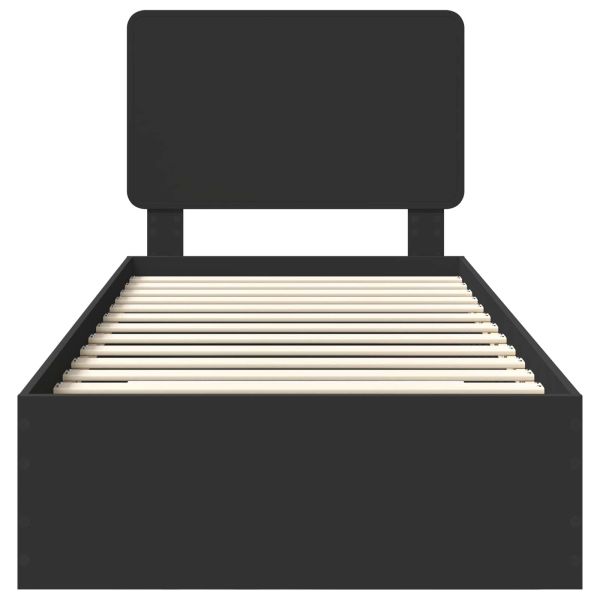 Рамка за легло с таблото Черно 100 x 200 cm Инженерно дърво