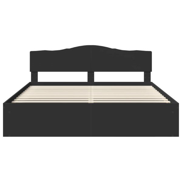 Рамка за легло Черно 200 x 200 cm Солидно борово дърво