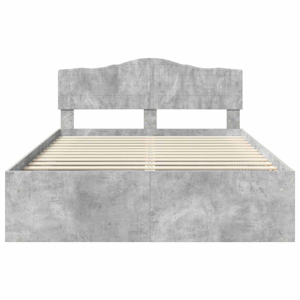 Рамка за легло Бетон 160 x 200 cm Солидно борово дърво