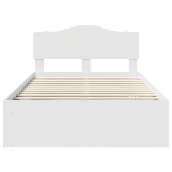 Рамка за легло с таблото Бяло 120 x 190 cm Солидно борово дърво