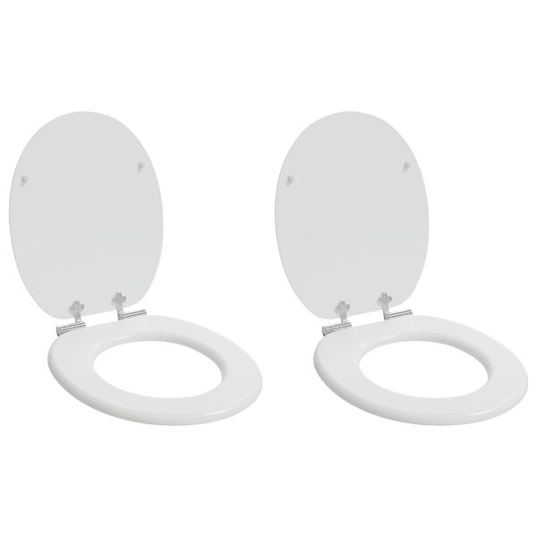 Мека затваряща се тоалетна седалка 2 pcs Бял 44 x 38 см ПДЧ