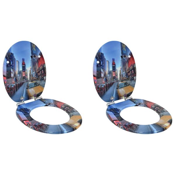 Мека затваряща се тоалетна седалка 2 pcs Многоцветен 44 x 38 см