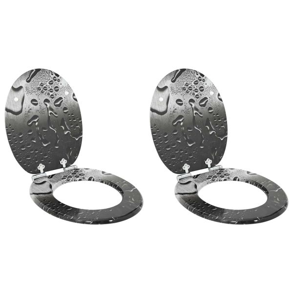 Мека затваряща се тоалетна седалка 2 pcs Сив 44 x 38 см ПДЧ