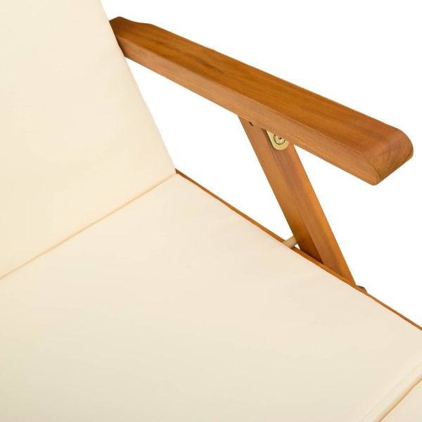 Сгъваем и reclining шезлонг 2 pcs Кремавобяло