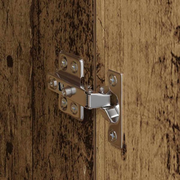 Стенно монтиран шкаф 2 pcs Старо дърво 69,5 x 34 x 90 см