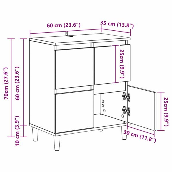 Скейдбордове 3 pcs Старо дърво 60 x 35 x 70 cm Инженерно дърво