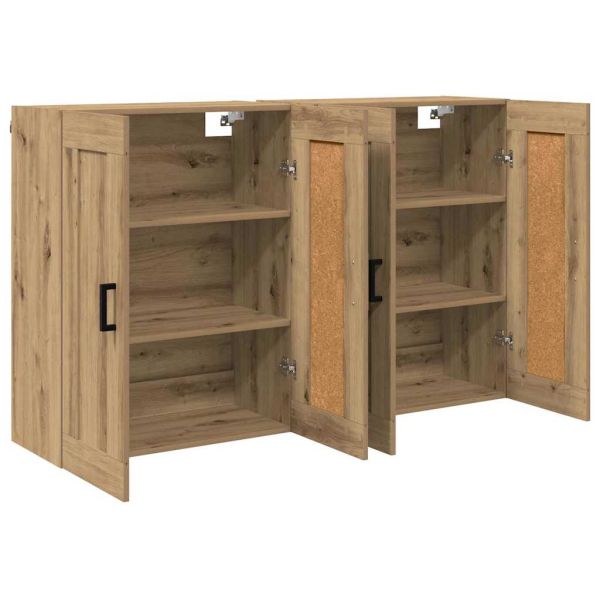 Стенно монтиран шкаф 2 pcs Дъб 69,5 x 34 x 90 см