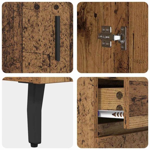 Висок шкаф с чекмедже Старо дърво 69,5 x 34 x 180 см