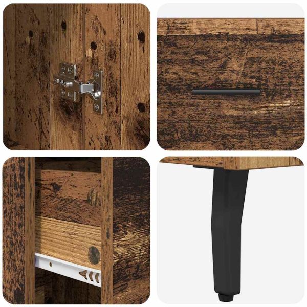 Висок шкаф Старо дърво 34,5 x 34 x 180 см Инженерно дърво