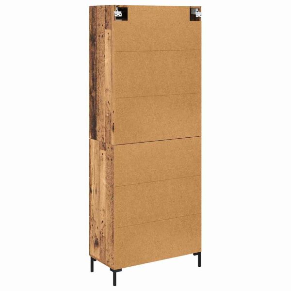 Висок шкаф с чекмедже 2 pcs Старо дърво Инженерно дърво