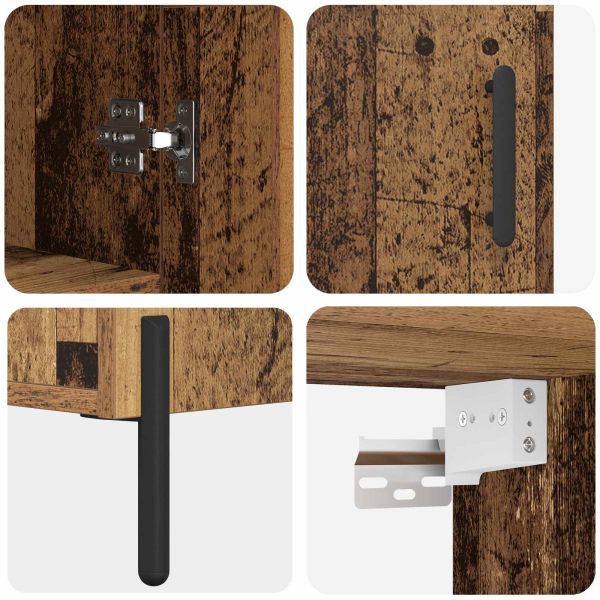 Висок шкаф Старо дърво 69,5 x 34 x 180 см Инженерно дърво