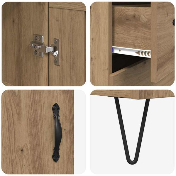 Висок шкаф с чекмедже Дъб 69,5 x 34 x 180 см Инженерно дърво